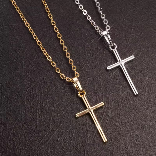 💛 GIRLS HEART JESUS™ Gold Classic Cross Necklace